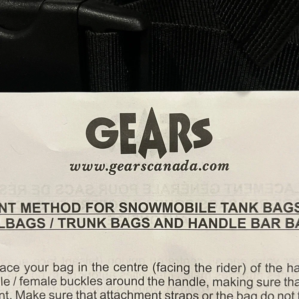 Gears Canada Black Motorcycle Tank Convertible Bag